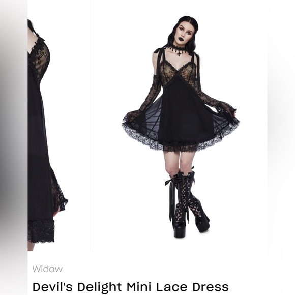 Widow Devil’s Delight Lace Mini dress - Picture 4 of 10
